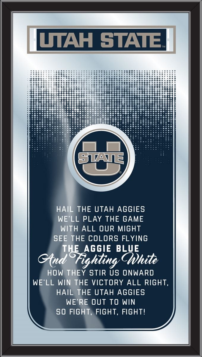 MFghtUtahSt NCAA Utah State Fight Song Logo Mirror, 26 x 15 in.