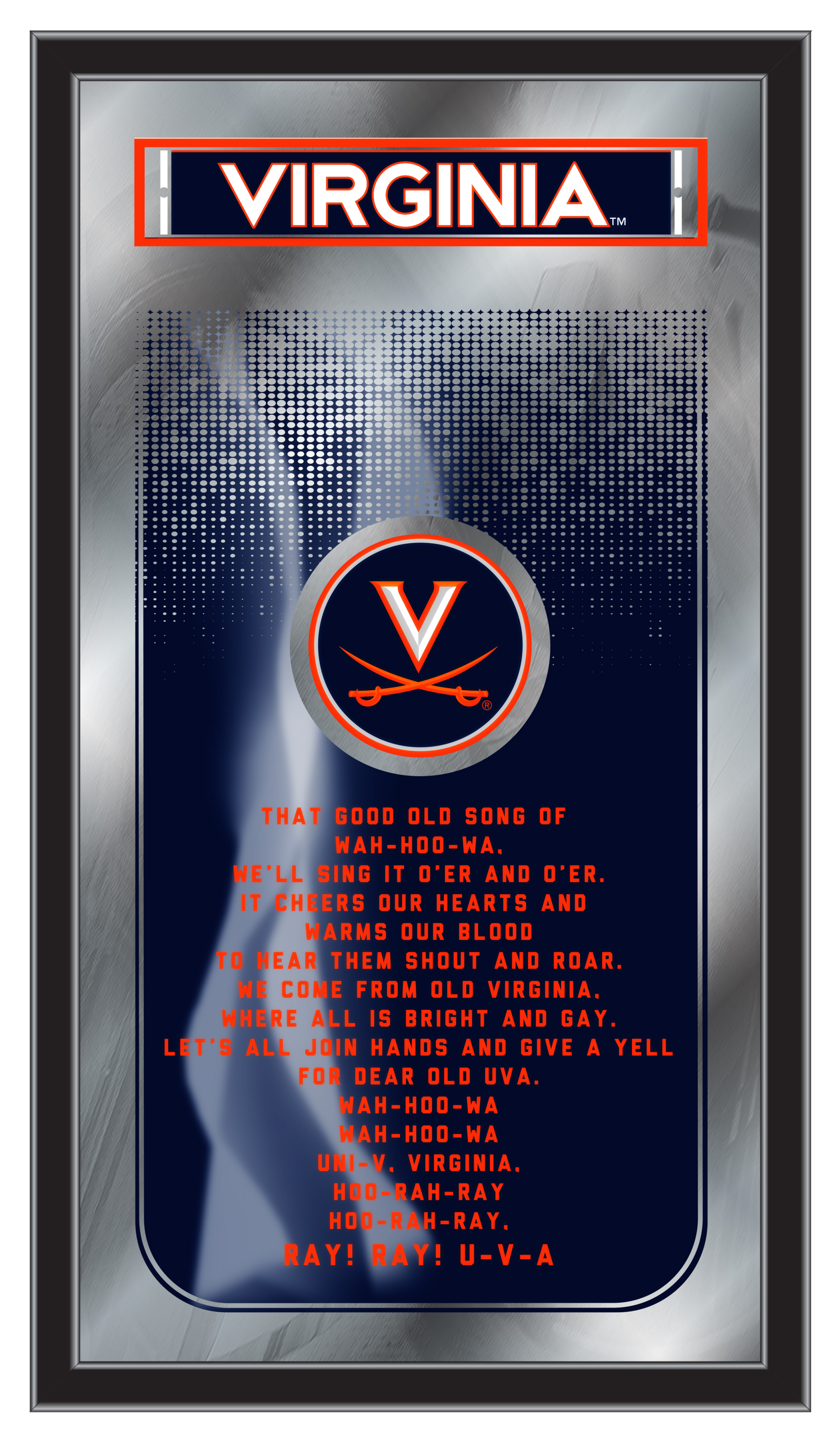 Picture of Holland Bar Stool MFghtVrgnia NCAA Virginia Fight Song Logo Mirror, 26 x 15 in.
