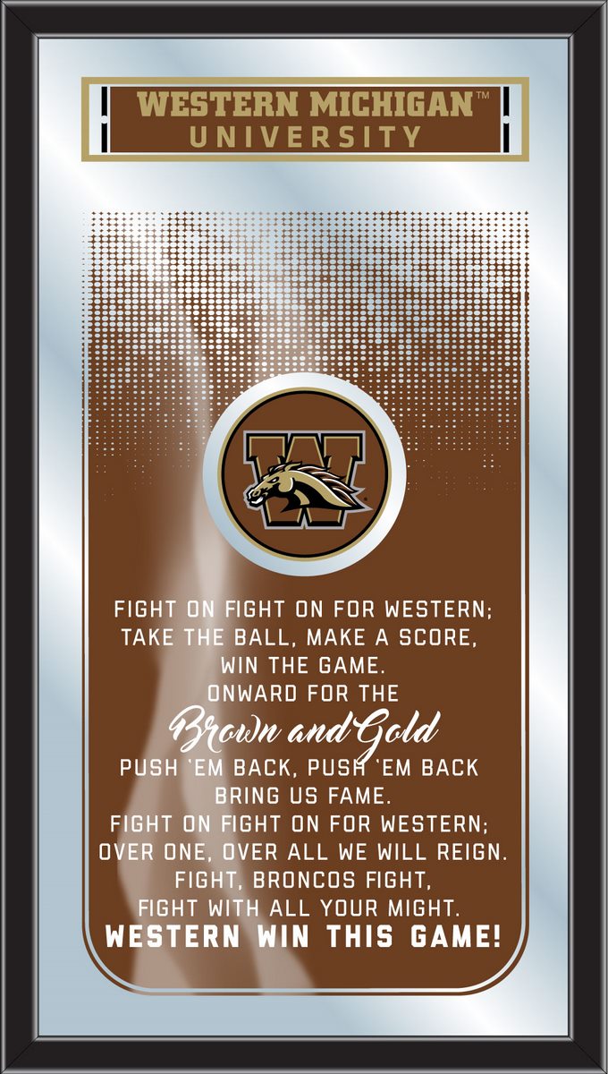 MFghtWestMI NCAA Western Michigan Fight Song Logo Mirror, 26 x 15 in.