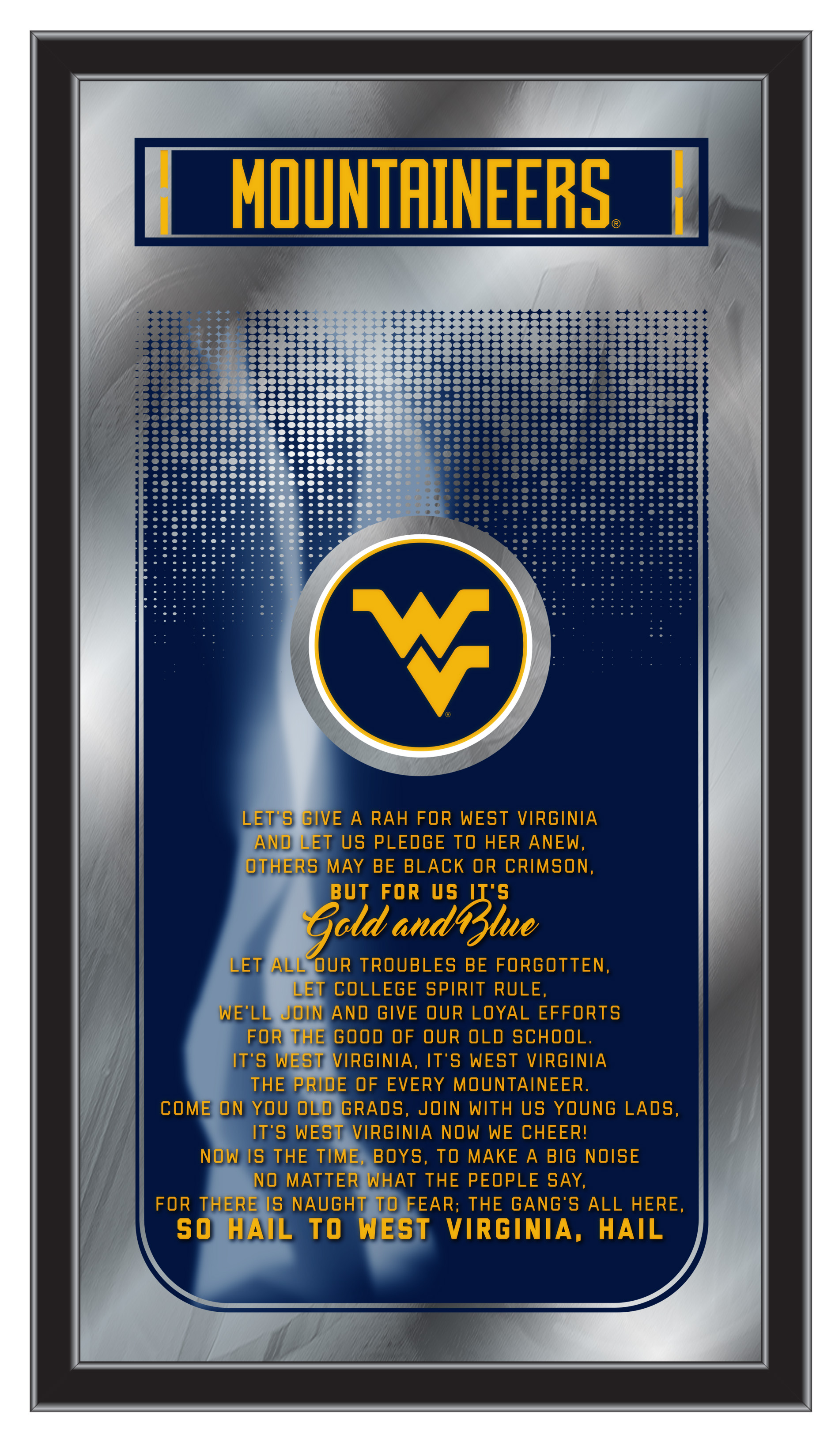 MFghtWestVA NCAA West Virginia Fight Song Logo Mirror, 26 x 15 in.