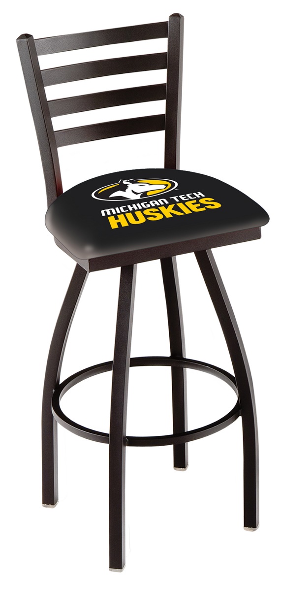 L01436MITech 36 in. Michigan Tech Bar Stool with Huskies Logo Swivel Seat