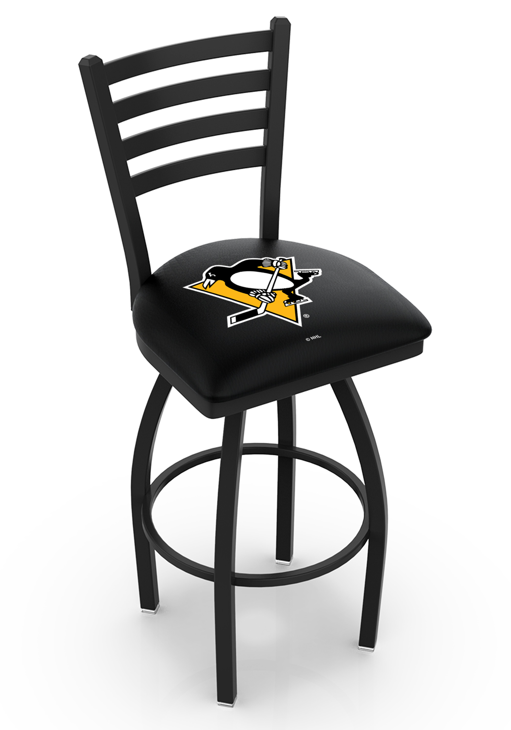 L01436PitPen 36 in. Pittsburgh Bar Stool with Penguins Logo Swivel Seat
