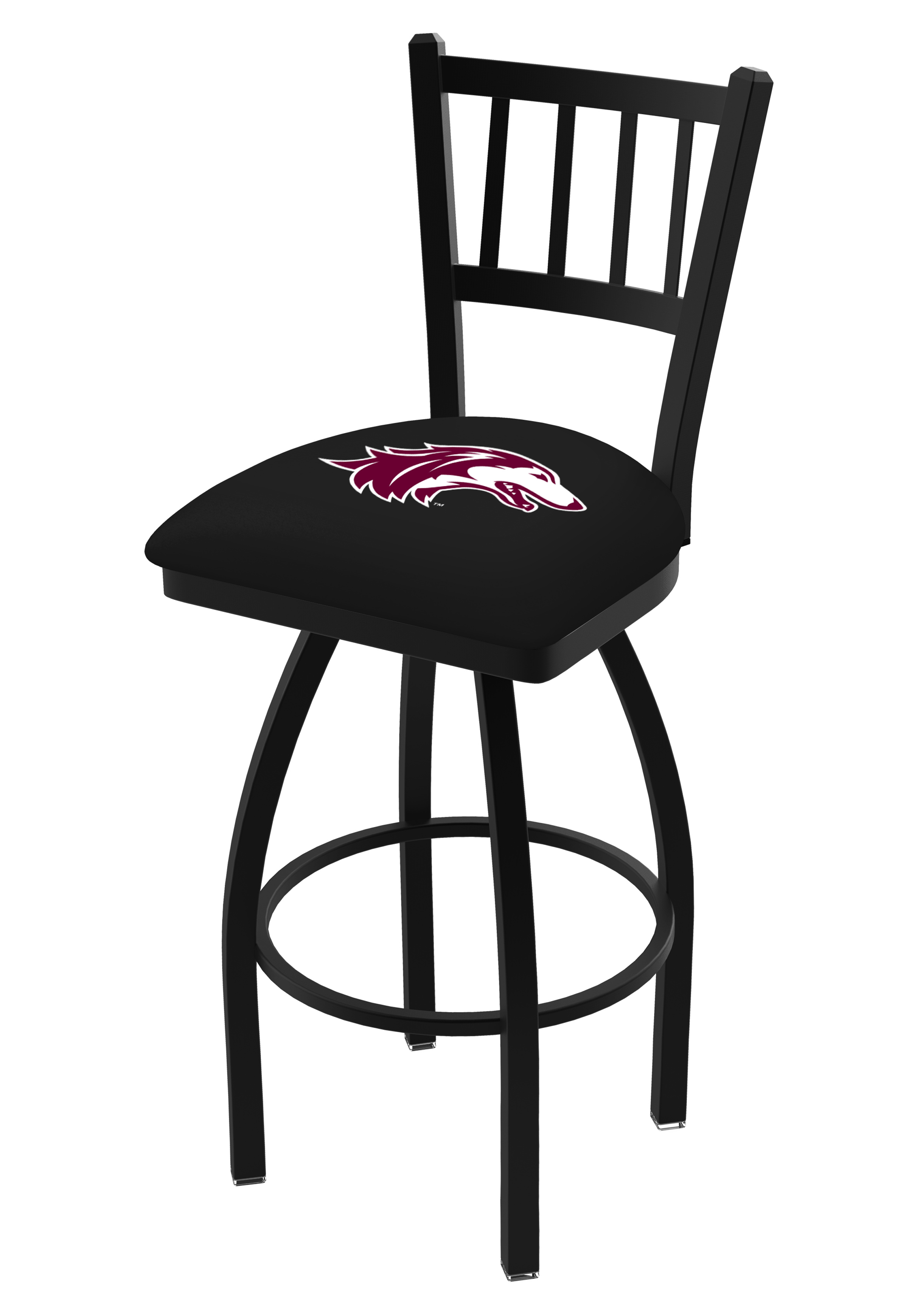Picture of Holland Bar Stool L01830SouIll 30 in. Southern Illinois Bar Stool with Salukis Logo Swivel Seat