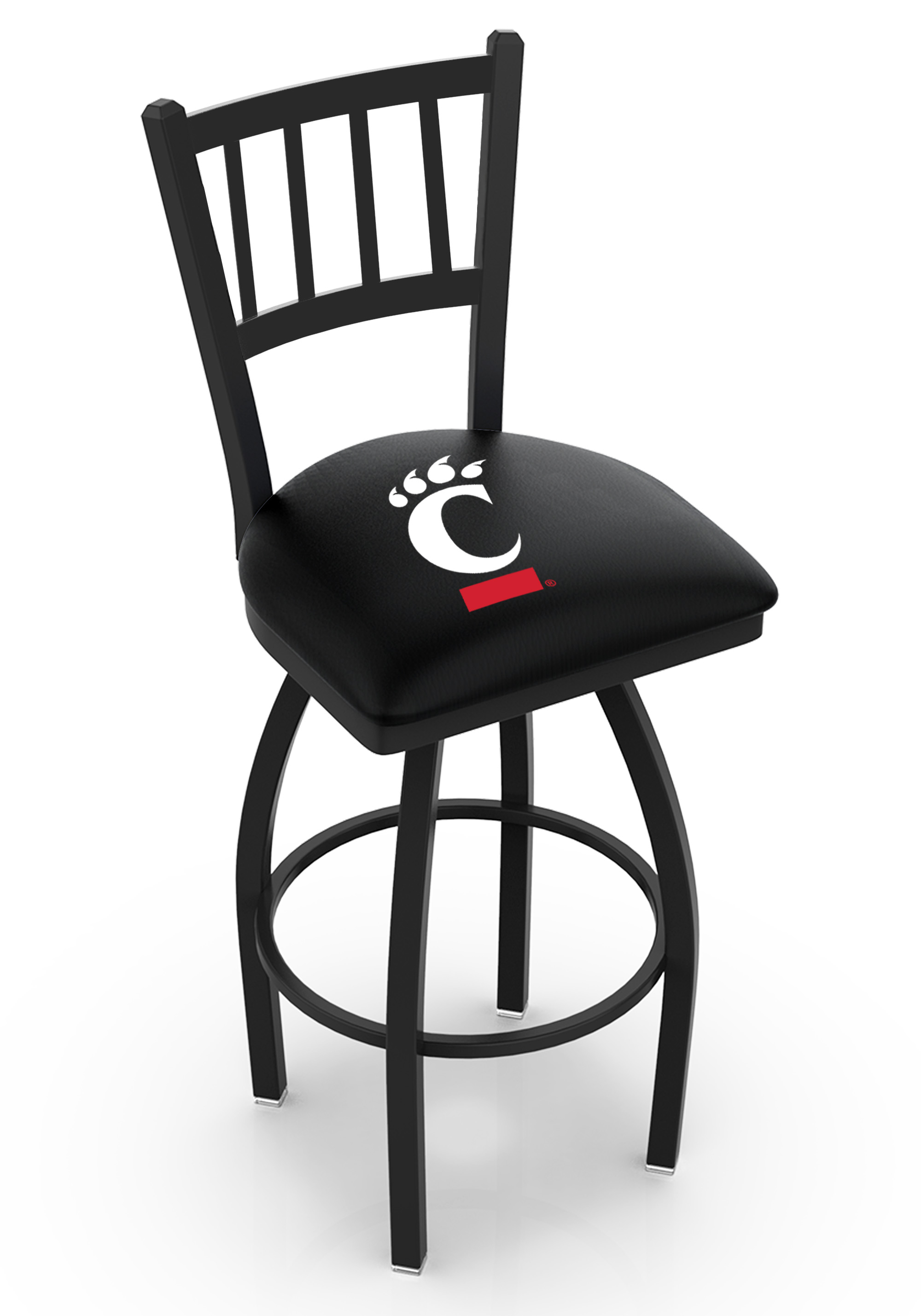 L01836Cincin 36 in. Cincinnati Bar Stool with Bearcats Logo Swivel Seat