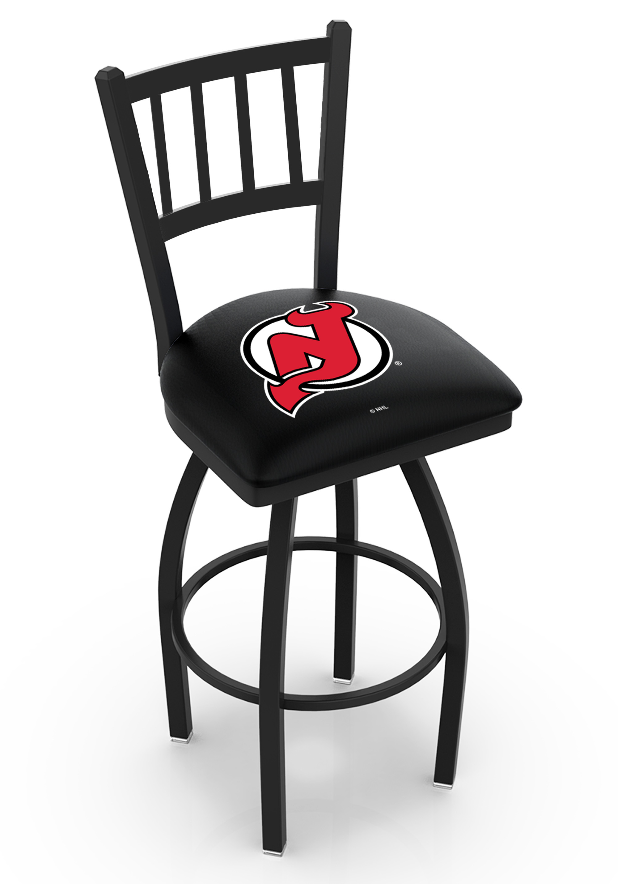 L01836NJDevl 36 in. New Jersey Bar Stool with Devils Logo Swivel Seat