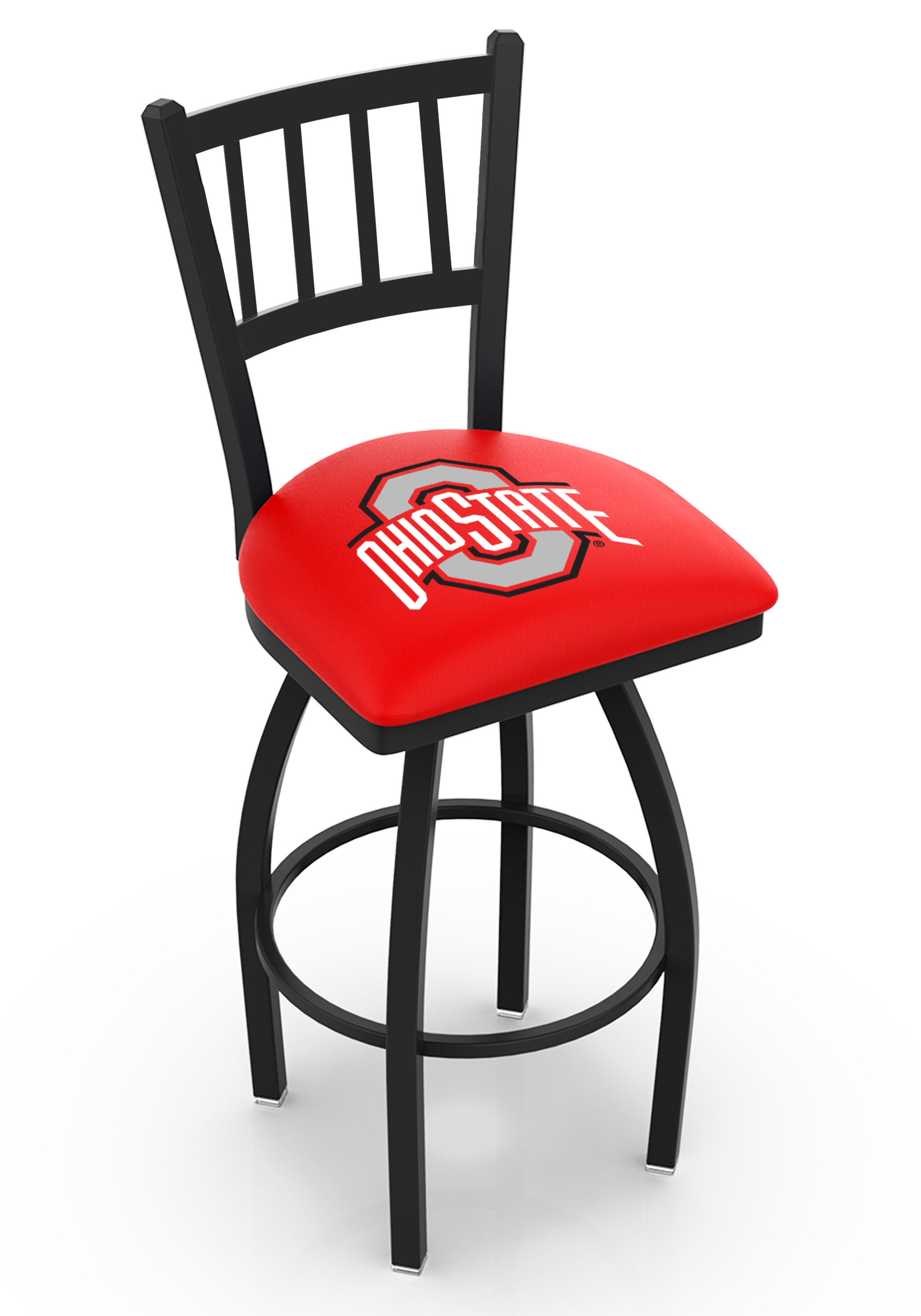 L01836OhioSt 36 in. Ohio State Bar Stool with Buckeyes Logo Swivel Seat