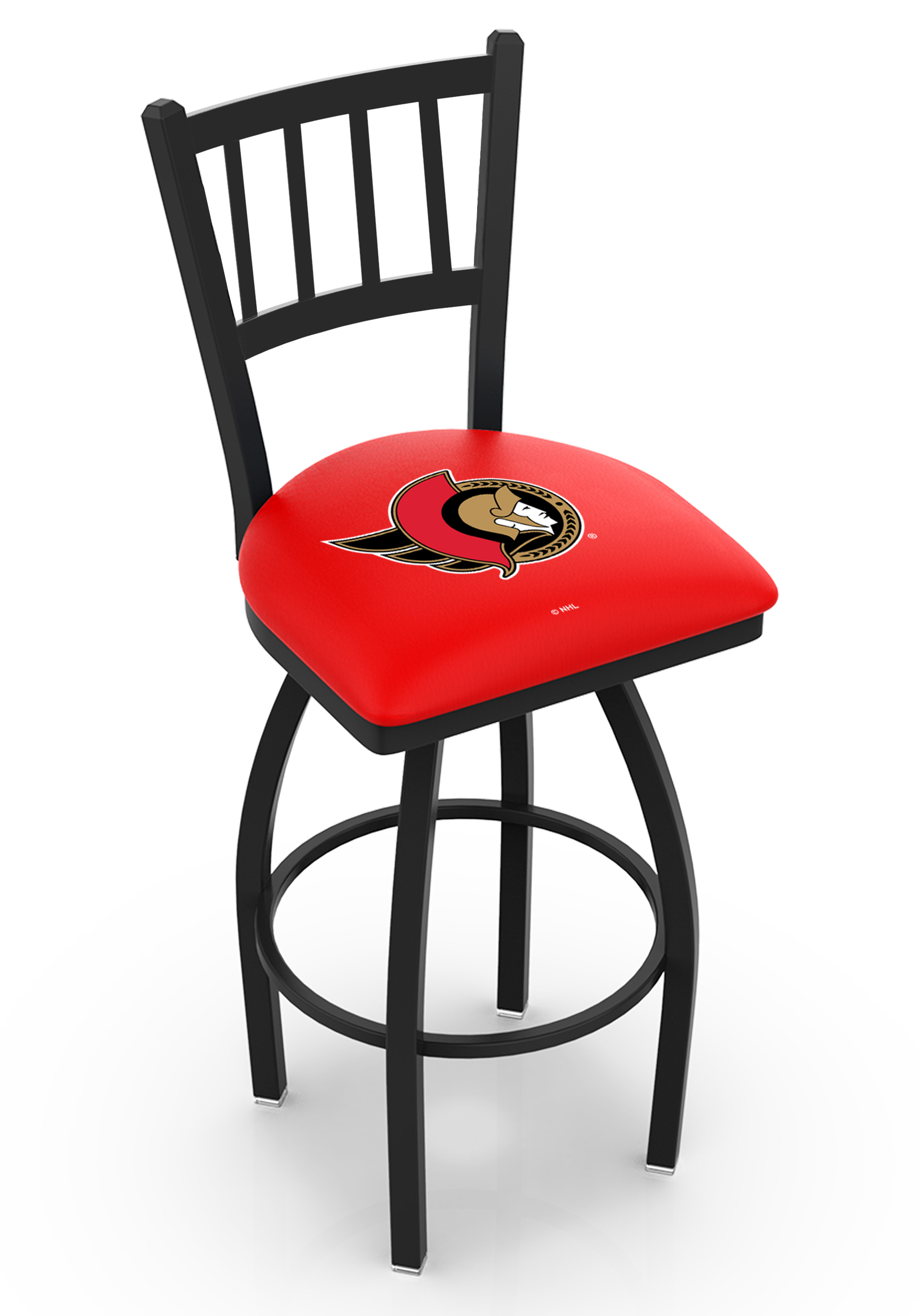 L01836OttSen 36 in. Ottawa Bar Stool with Senators Logo Swivel Seat