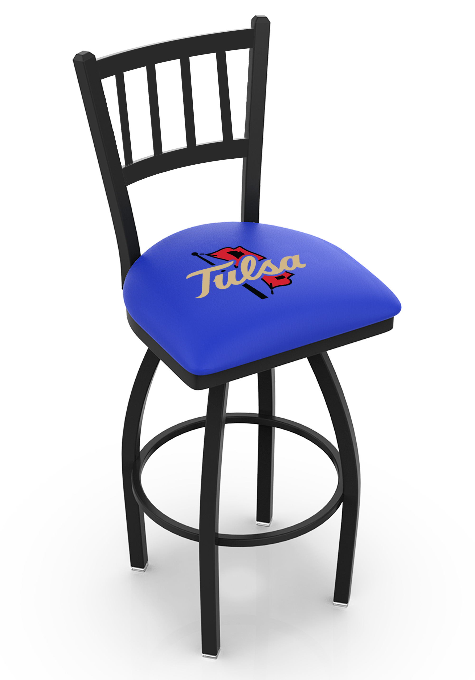 L01836TulsaU 36 in. Tulsa Bar Stool with Golden Hurricanes Logo Swivel Seat