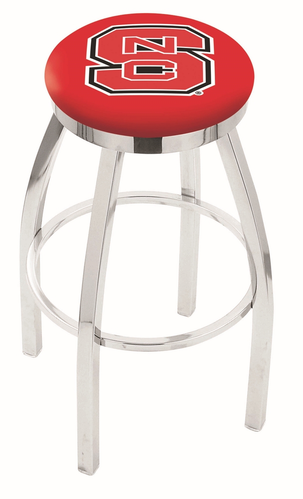 L8C2C36NCarSt 36 in. NC State Bar Stool with Wolfpack Logo Swivel Seat