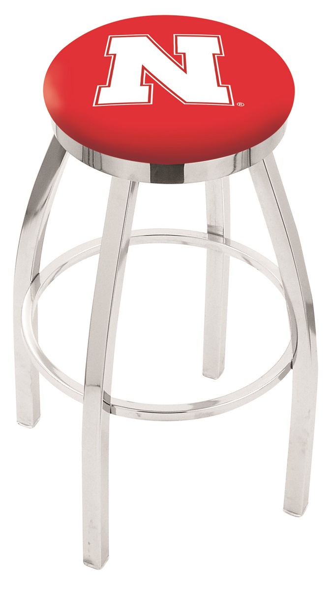L8C2C36NebrUn 36 in. Nebraska Bar Stool with Cornhuskers Logo Swivel Seat