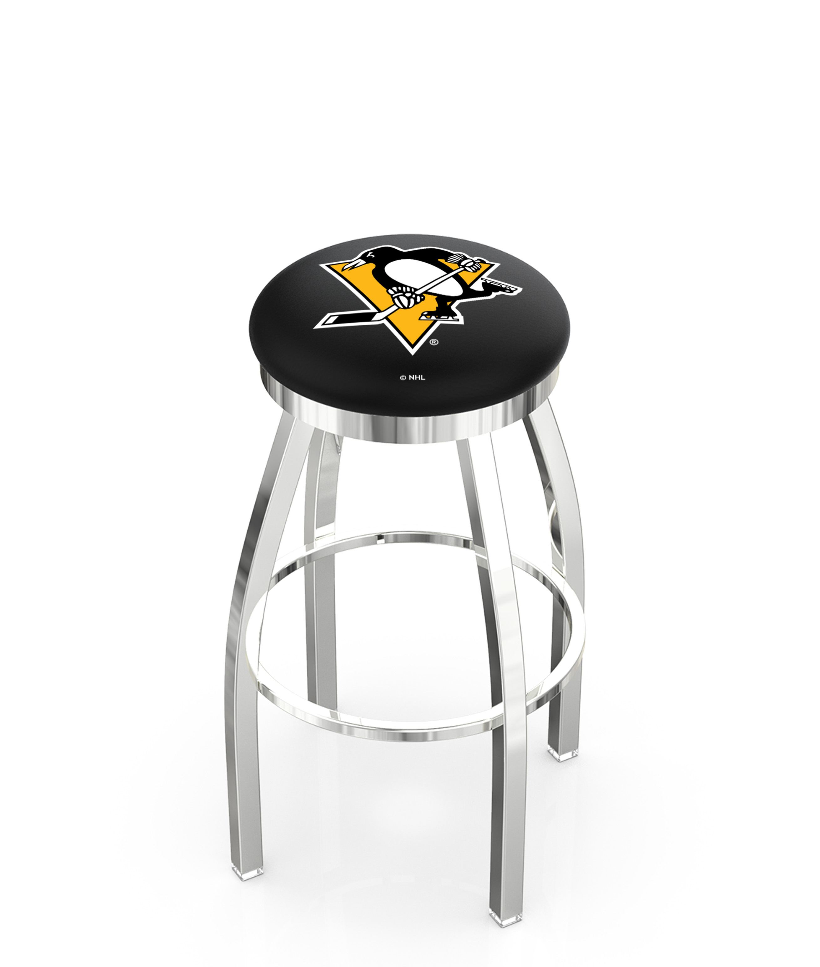 L8C2C36PitPen 36 in. Pittsburgh Bar Stool with Penguins Logo Swivel Seat