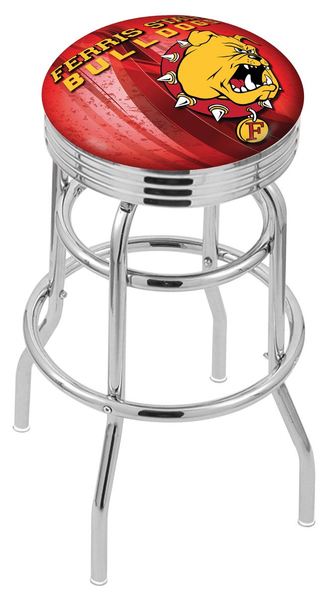 Picture of Holland Bar Stool L7C3C30FerrSt 30 in. Ferris State Bar Stool with Bulldogs Logo Swivel Seat