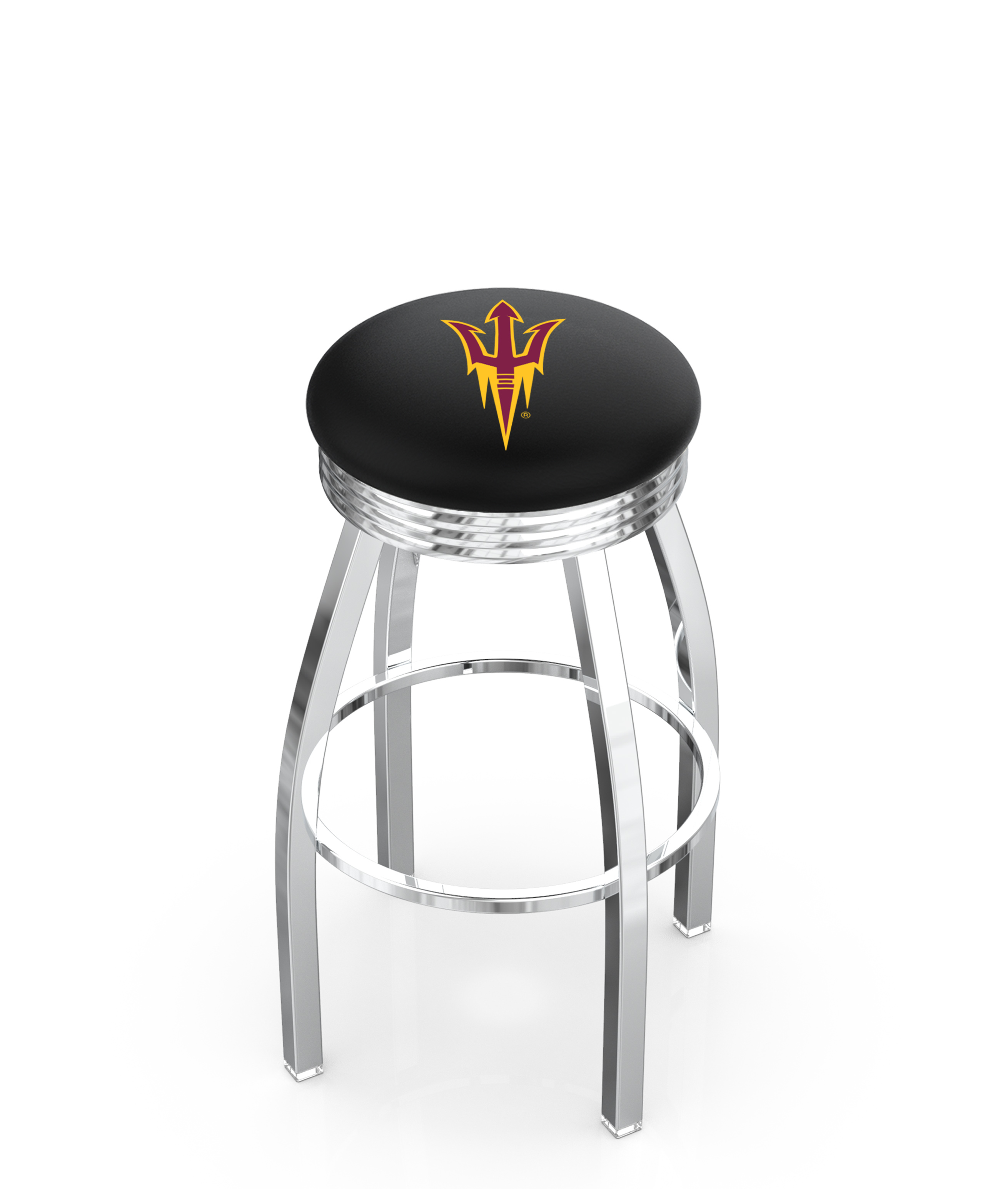 L8C3C25ArizSt-F 25 in. Arizona State Bar Stool with Sun Devils Pitchfork Logo Swivel Seat