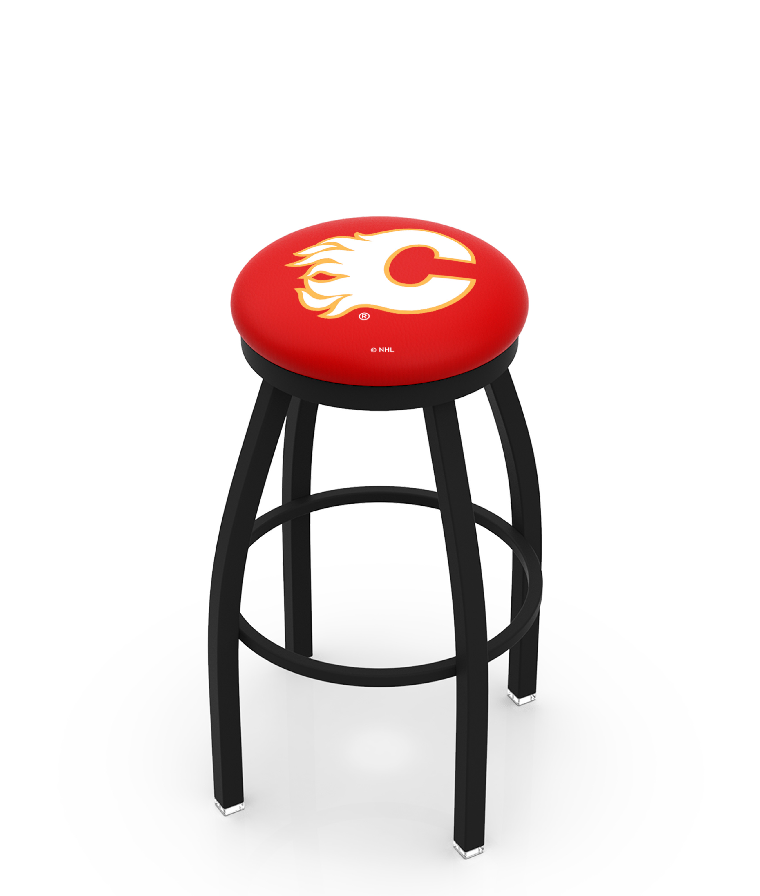 L8B2B36CalFla 36 in. Calgary Bar Stool with Flames Logo Swivel Seat