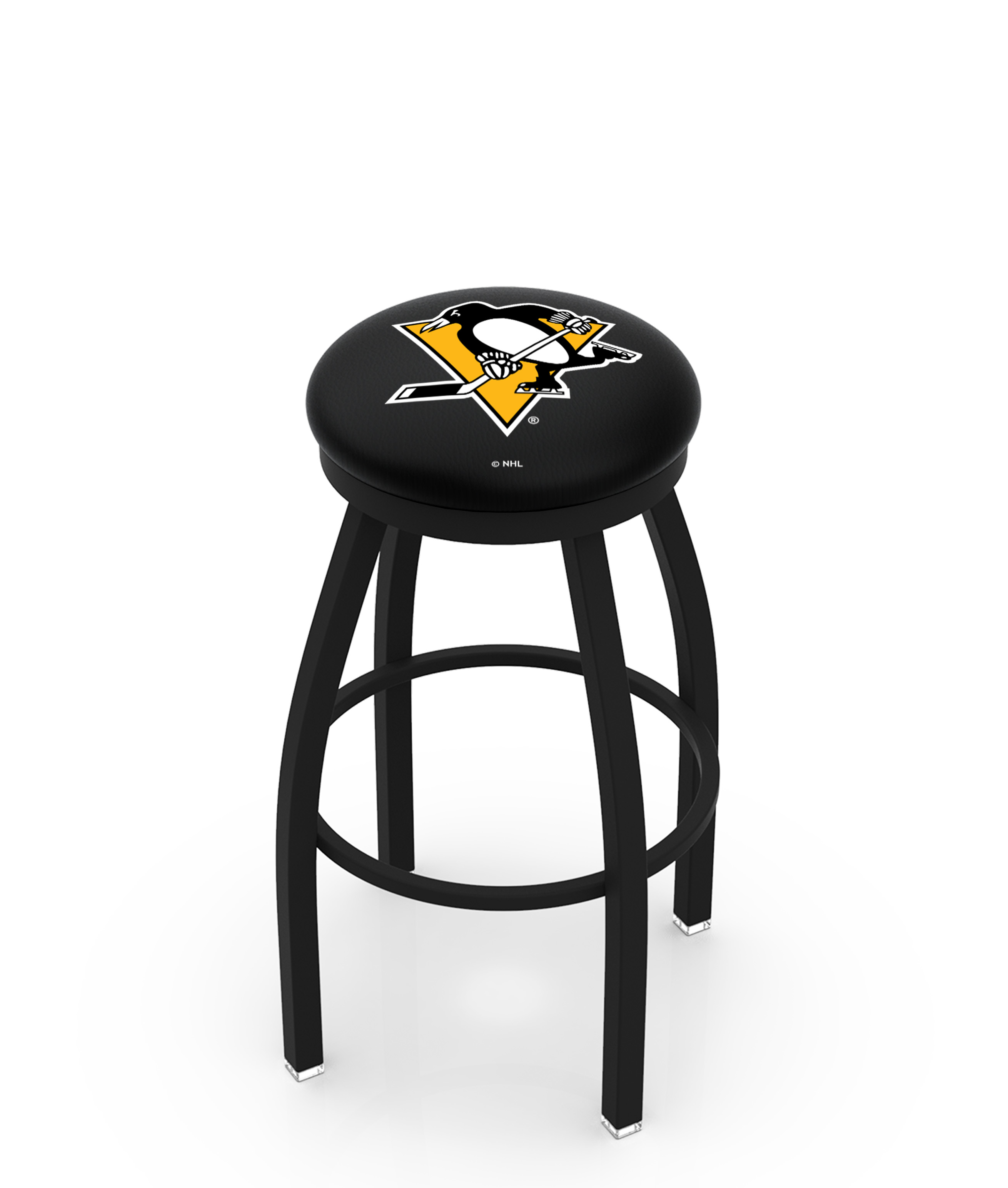 L8B2B36PitPen 36 in. Pittsburgh Bar Stool with Penguins Logo Swivel Seat