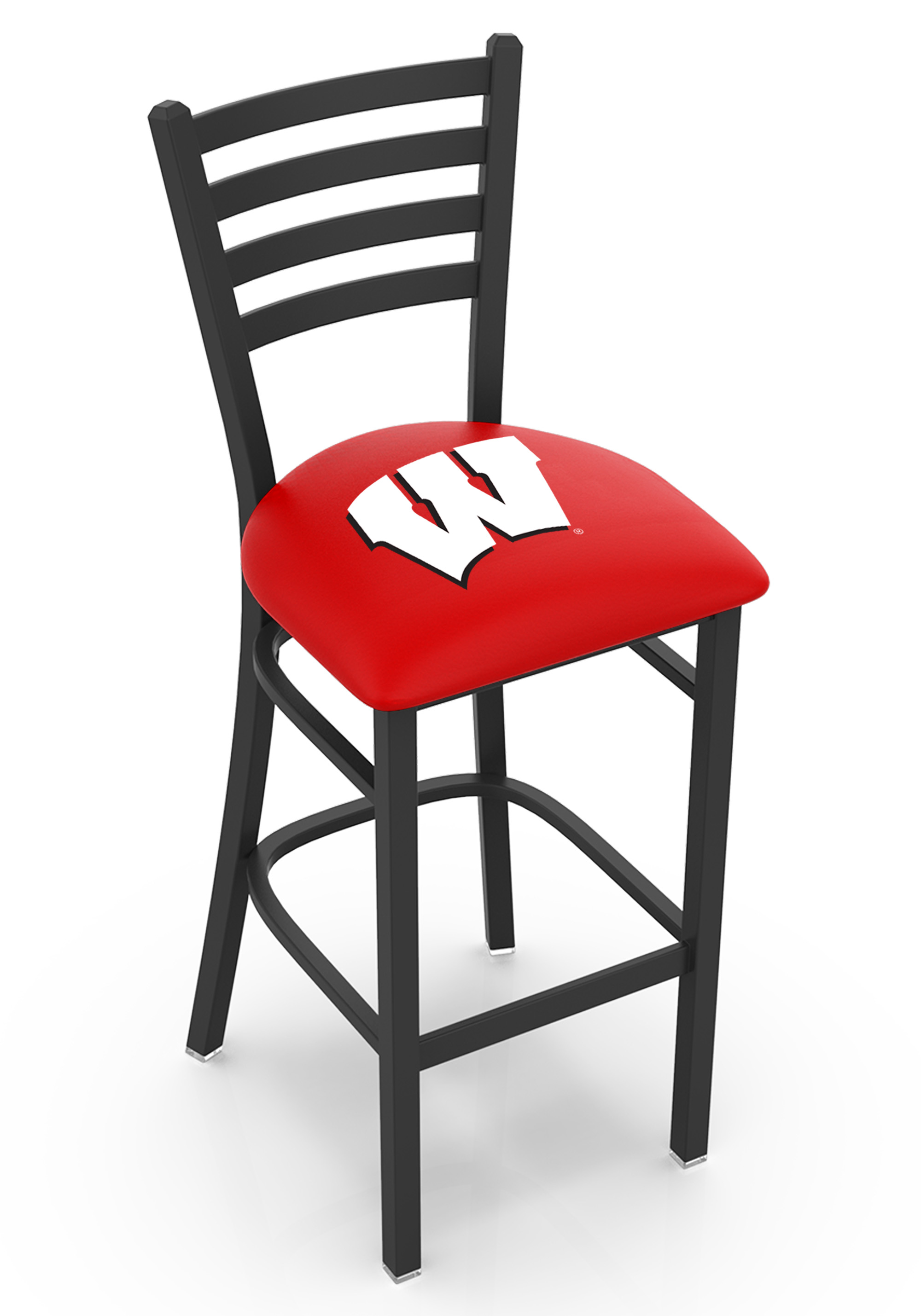 L00430Wisc-W 30 in. Wisconsin Bar Stool with Badgers W Logo