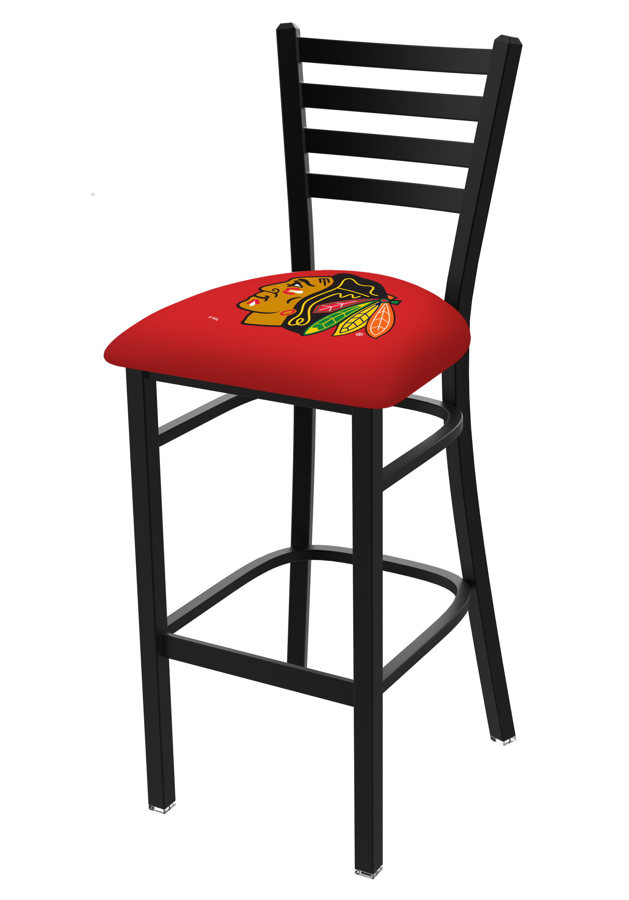 L00430ChiHwk-R 30 in. Chicago Bar Stool with Blackhawks Red Logo