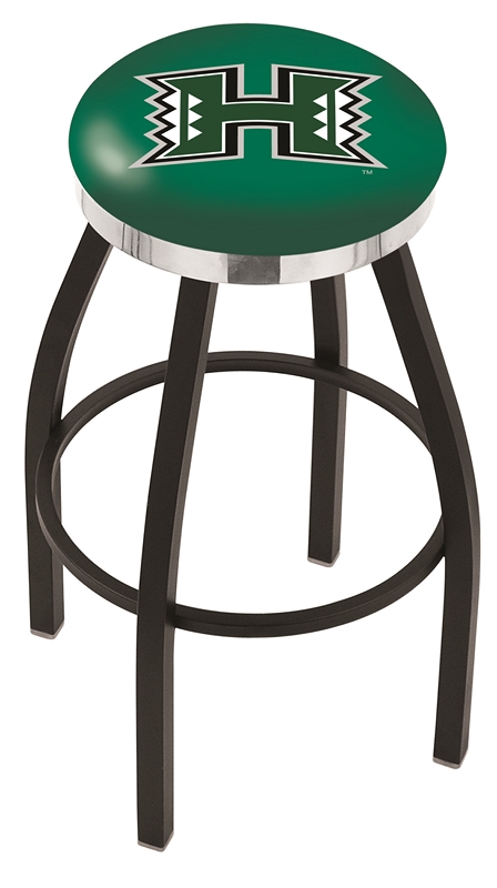 L8B2C36Hawaii 36 in. Hawaii Bar Stool with Rainbow Warriors Logo Swivel Seat