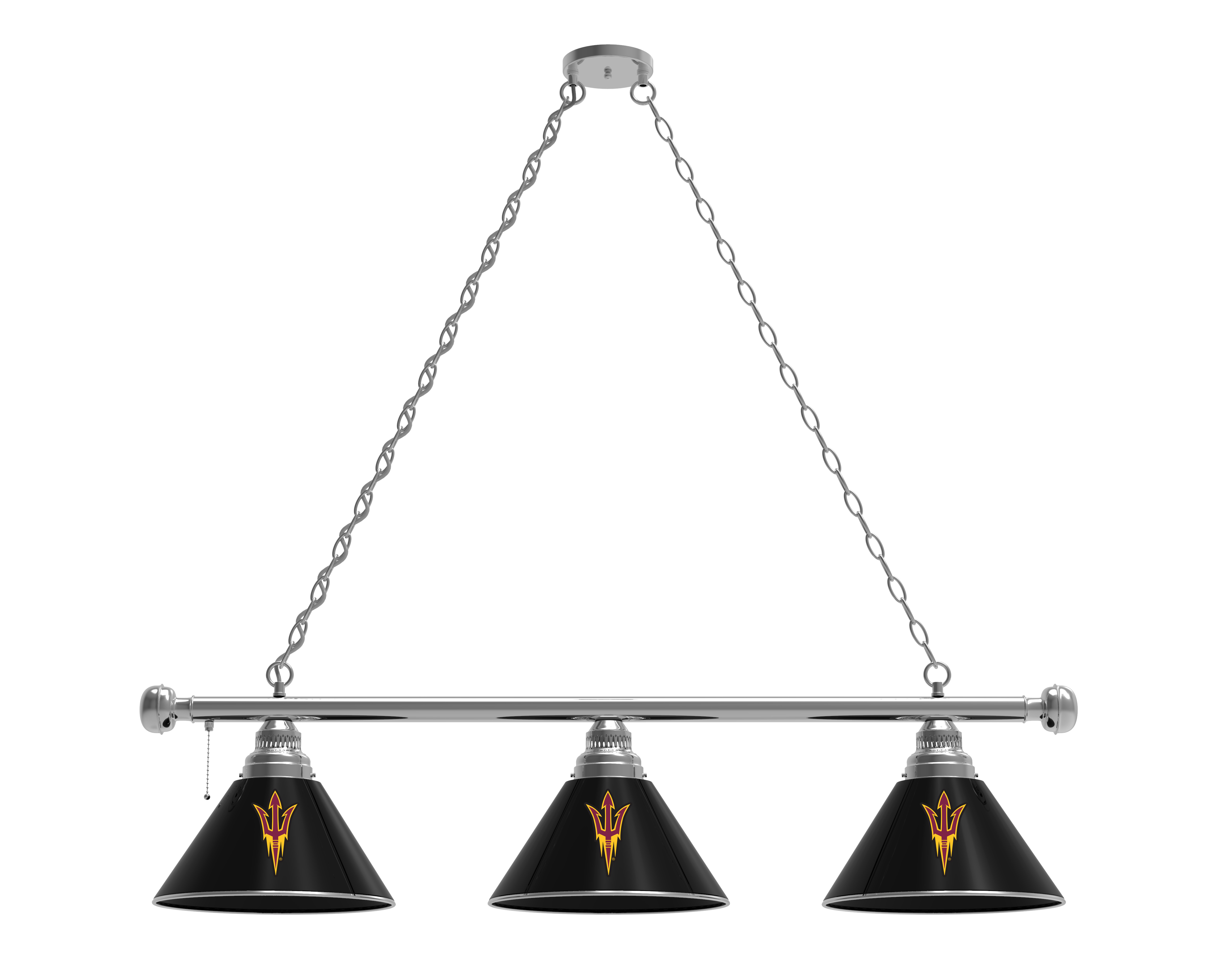 BL3CHArizSt-F Arizona State 3 Shade Billiard Light with Pitchfork Logo