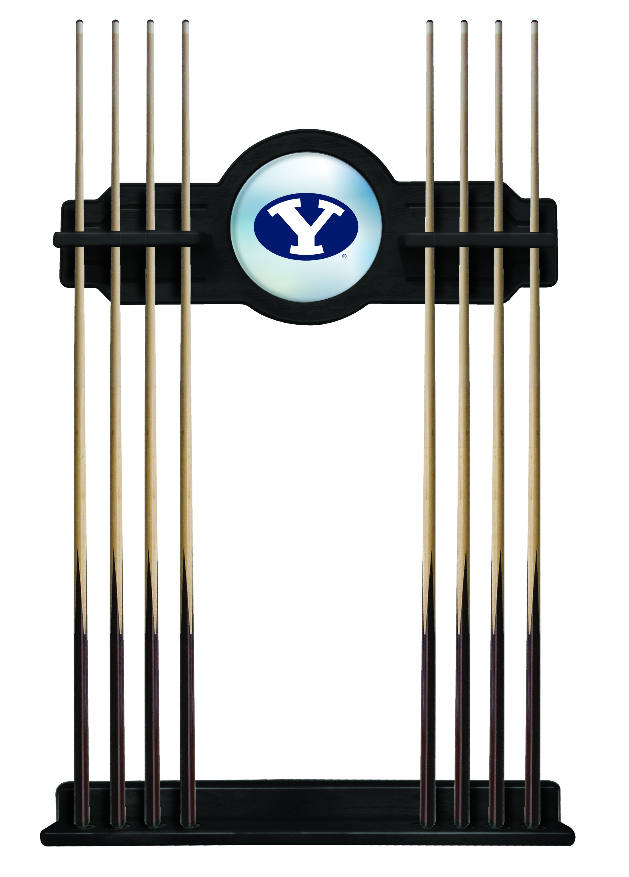CueBKBrigYn Brigham Young Cue Rack - Black