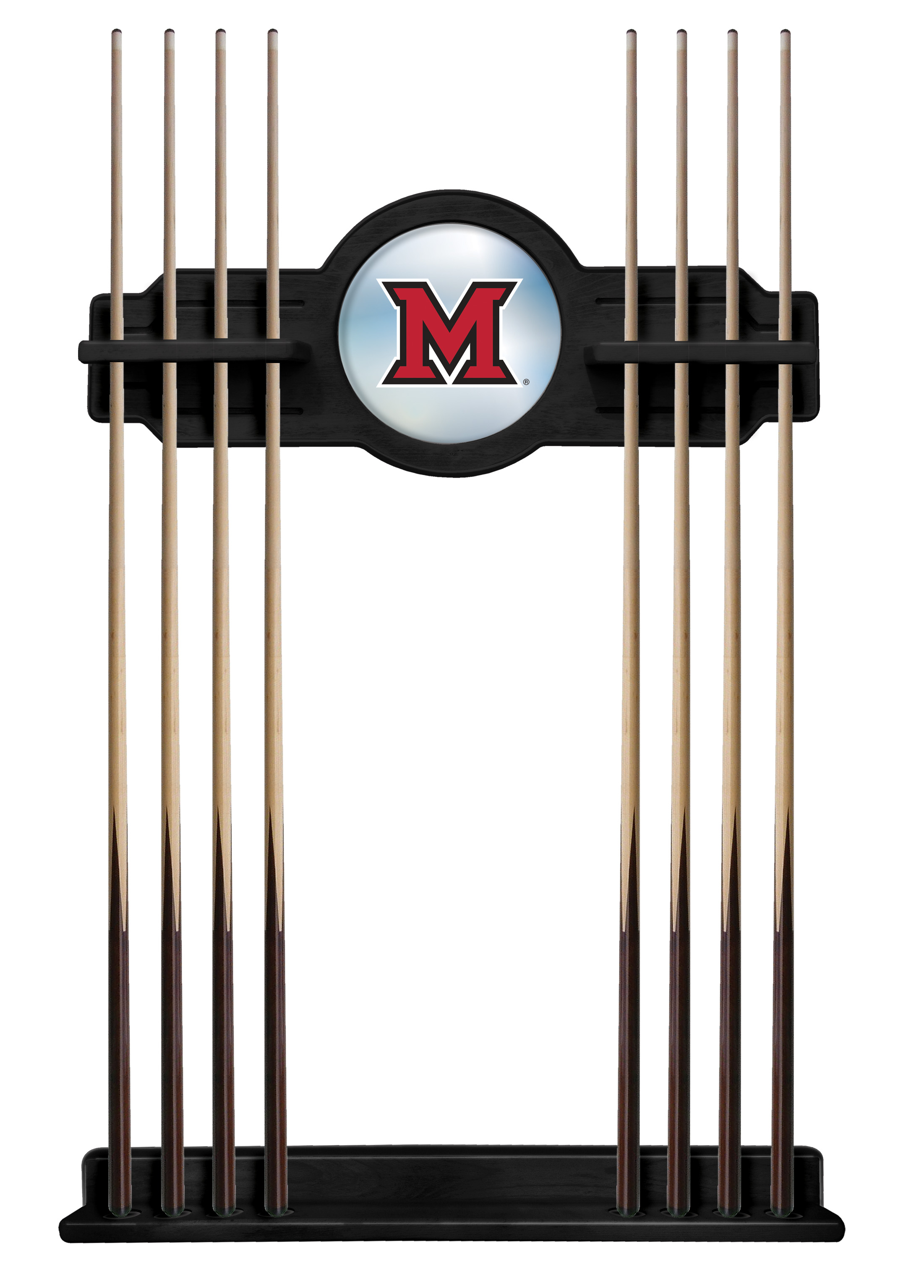 CueBKMia-OH Miami OH Cue Rack - Black