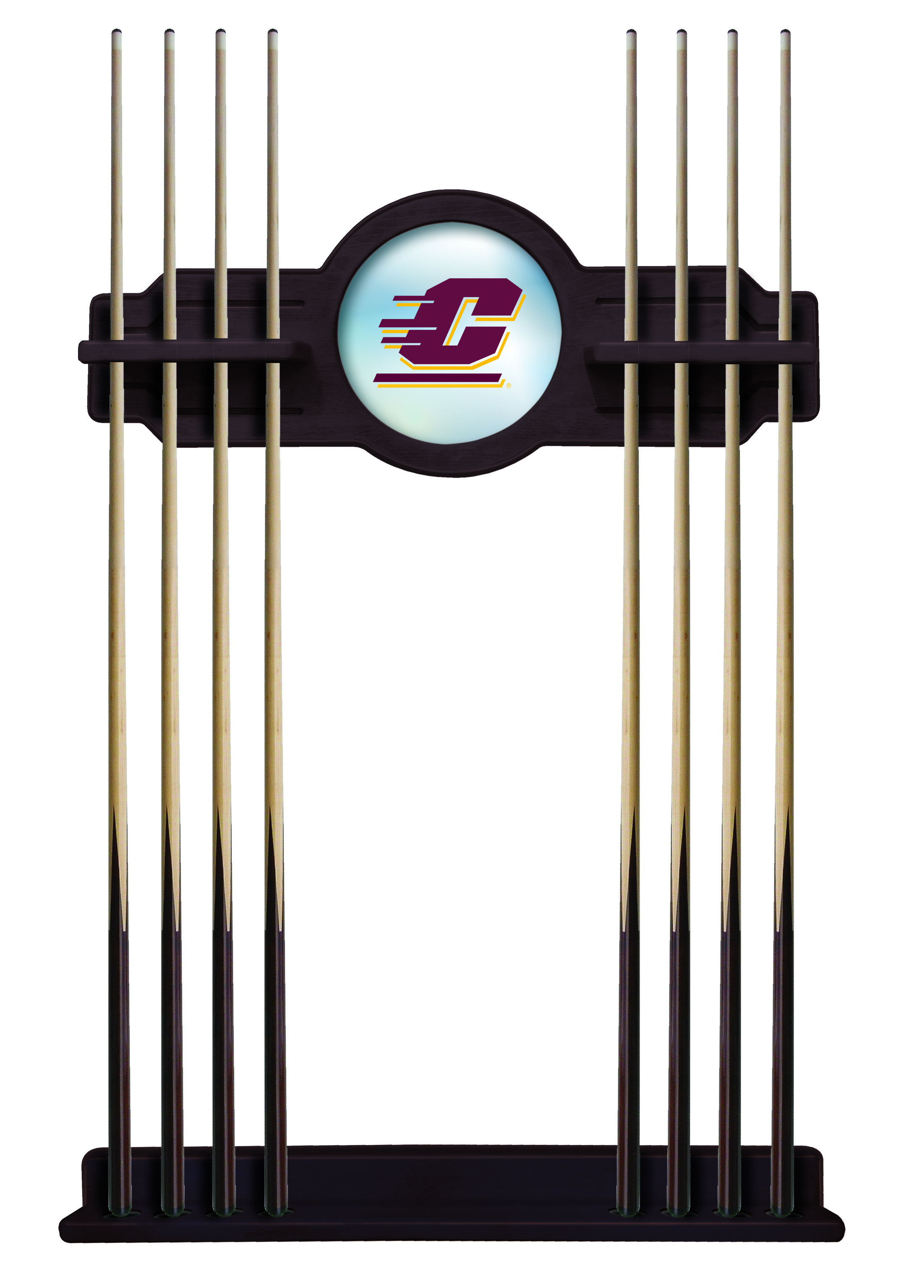 CueETudCenMic Central Michigan Cue Rack - English Tudor