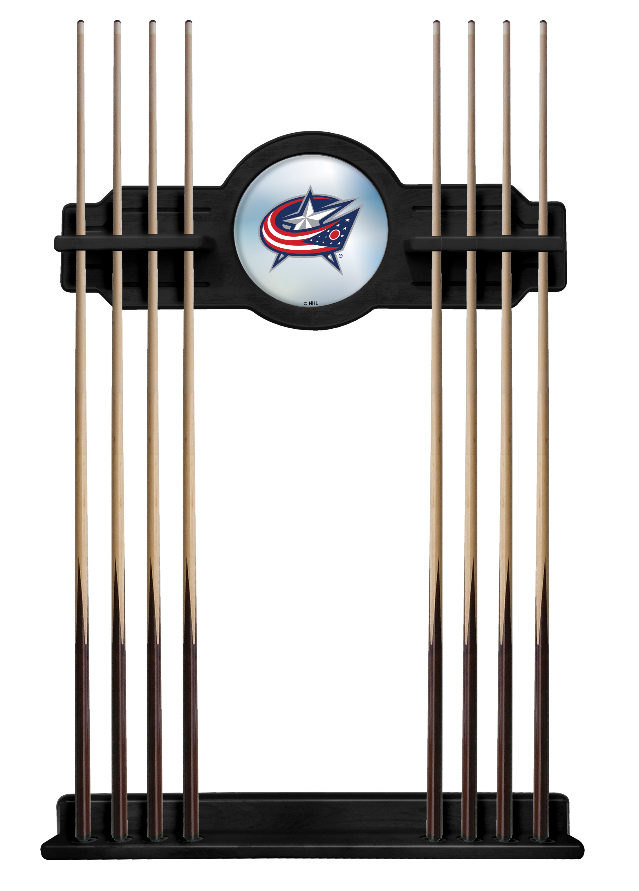 CueBKColBlu Columbus Blue Jackets Cue Rack - Black