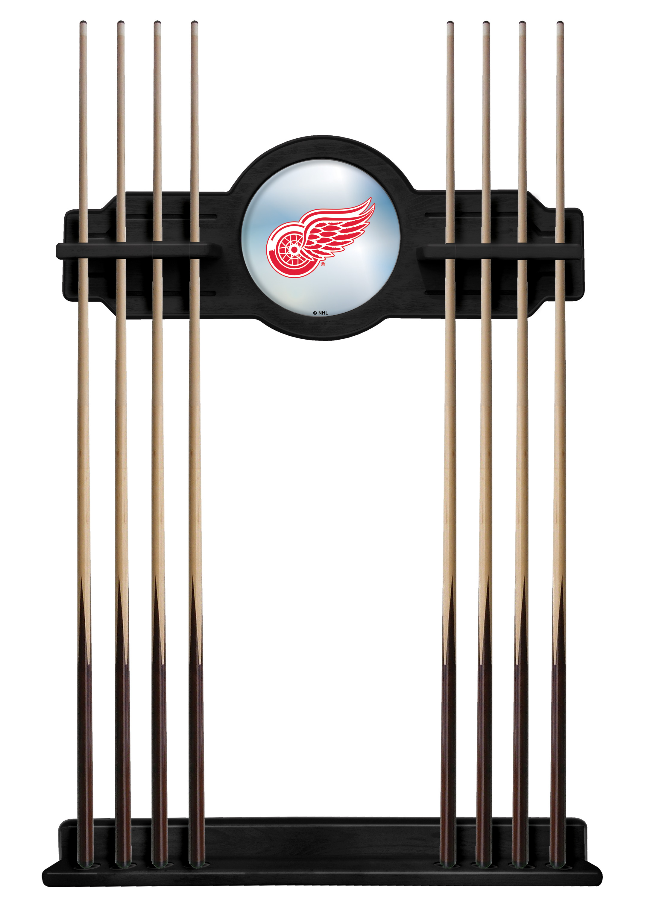 CueBKDetRed Detroit Red Wings Cue Rack - Black