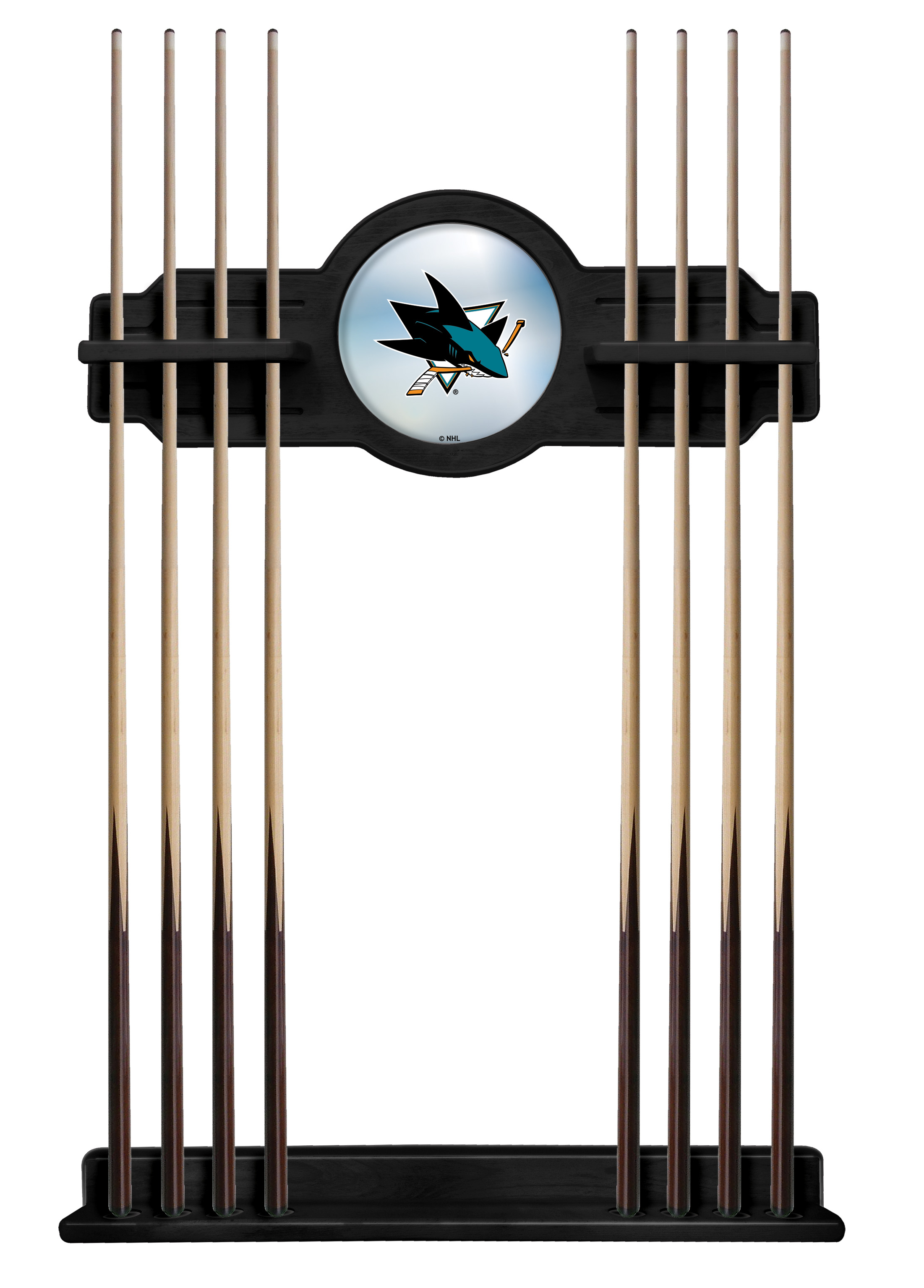CueBKSJShar San Jose Sharks Cue Rack - Black