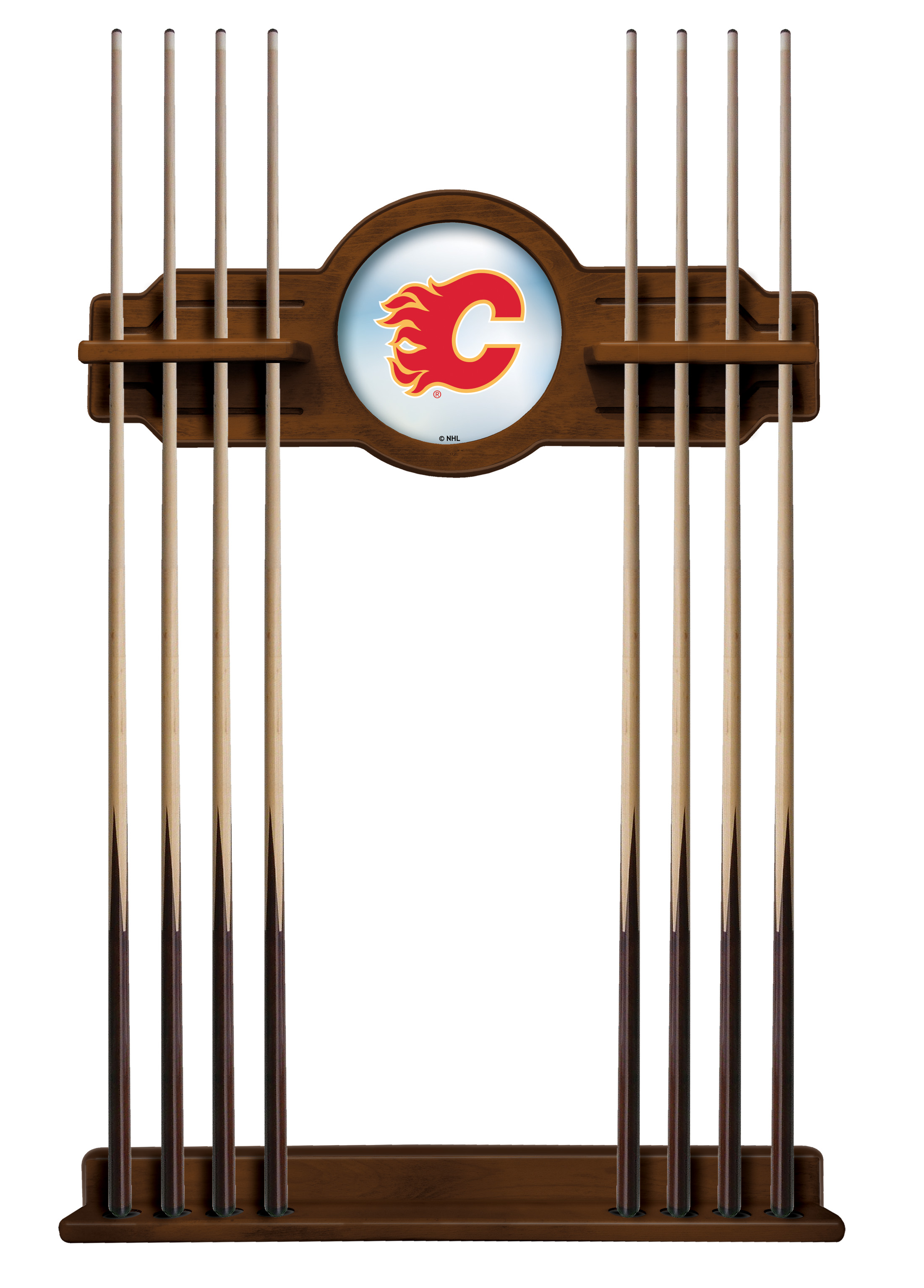 CueChrdCalFla Calgary Flames Cue Rack - Chardonnay