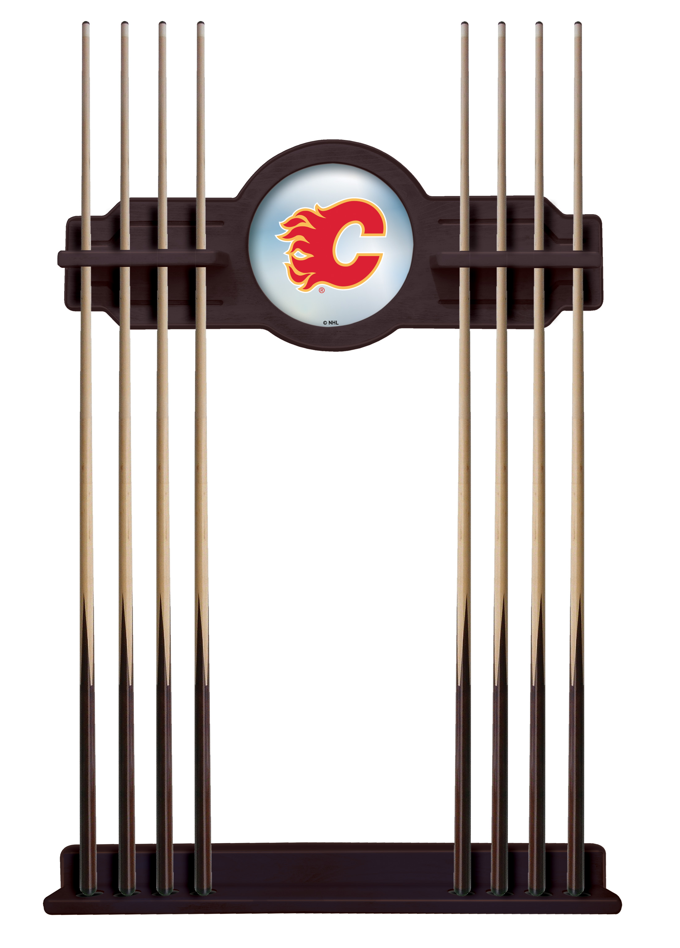 CueETudCalFla Calgary Flames Cue Rack - English Tudor