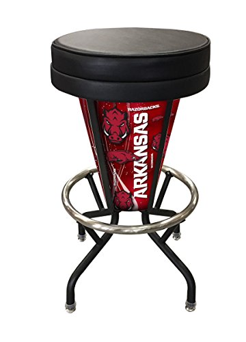 L500030ArknUnBlkVinyl Arkansas Lighted Bar Stool