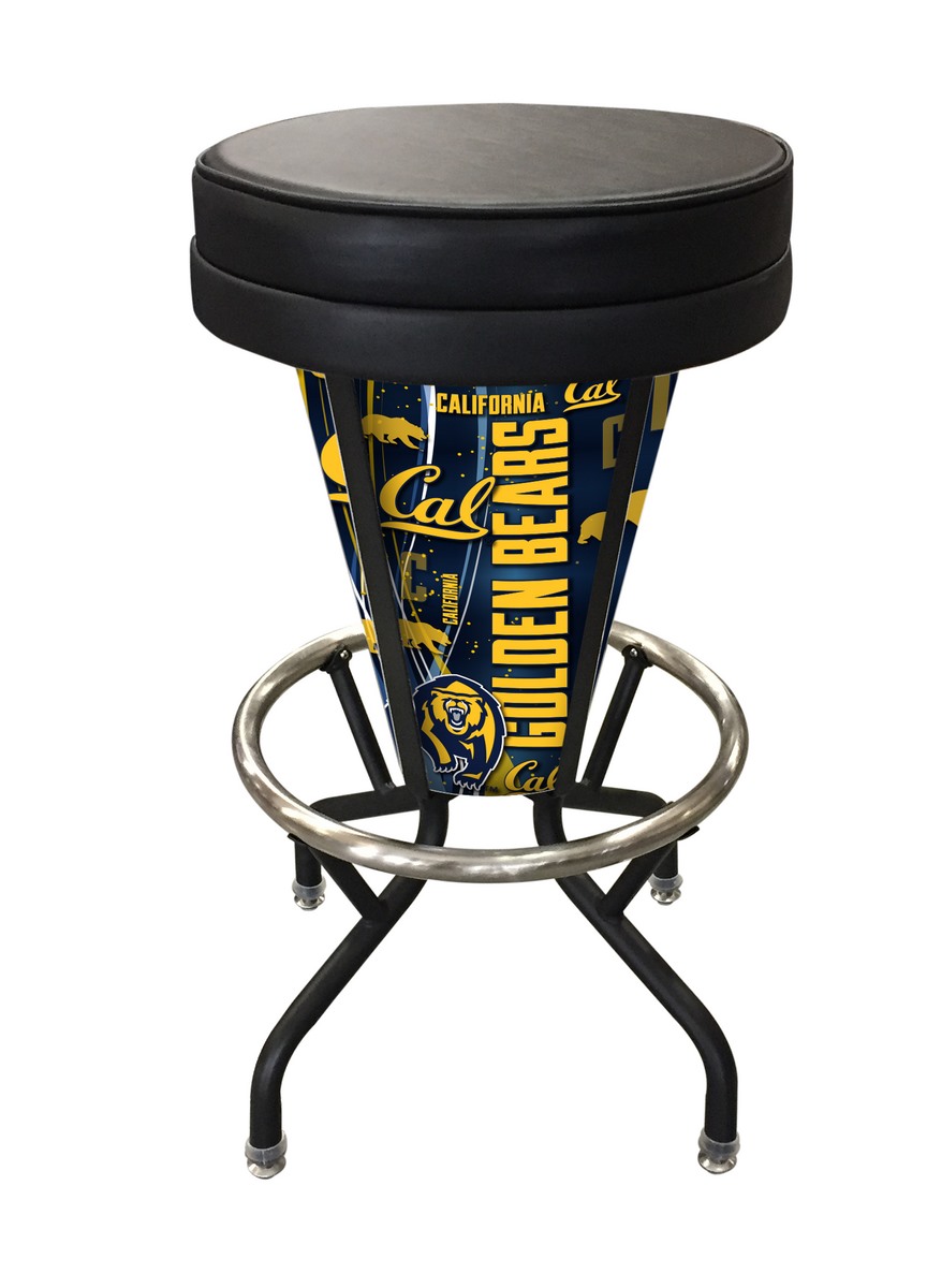 Picture of Holland Bar Stool L500030Cal-UnBlkVinyl California Bar Stool with Golden Bears Logo Swivel Seat, 30 in. Lighted