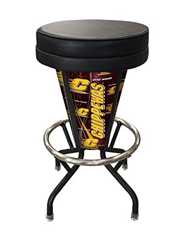 L500030CenMicBlkVinyl Central Michigan Lighted Bar Stool