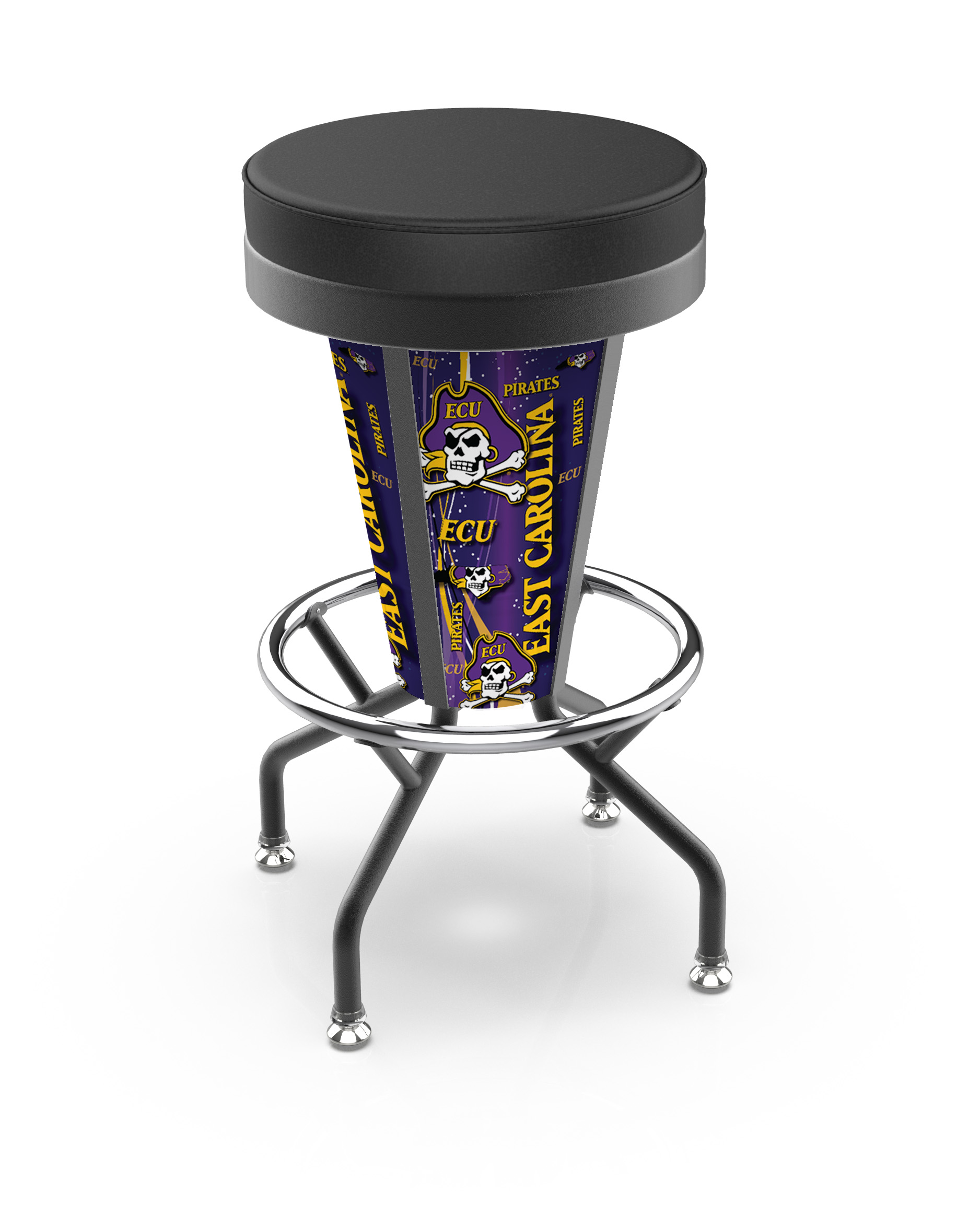 L500030EcarolBlkVinyl East Carolina Lighted Bar Stool