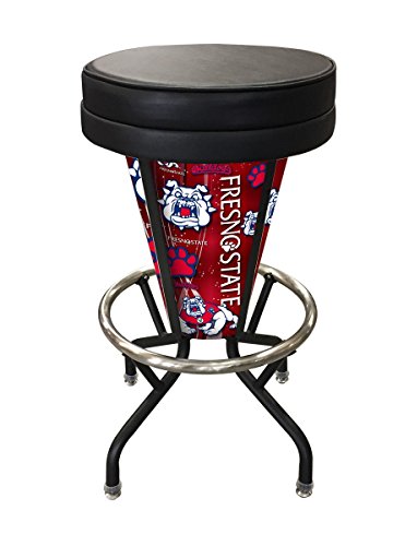 L500030FresStBlkVinyl Fresno State Lighted Bar Stool