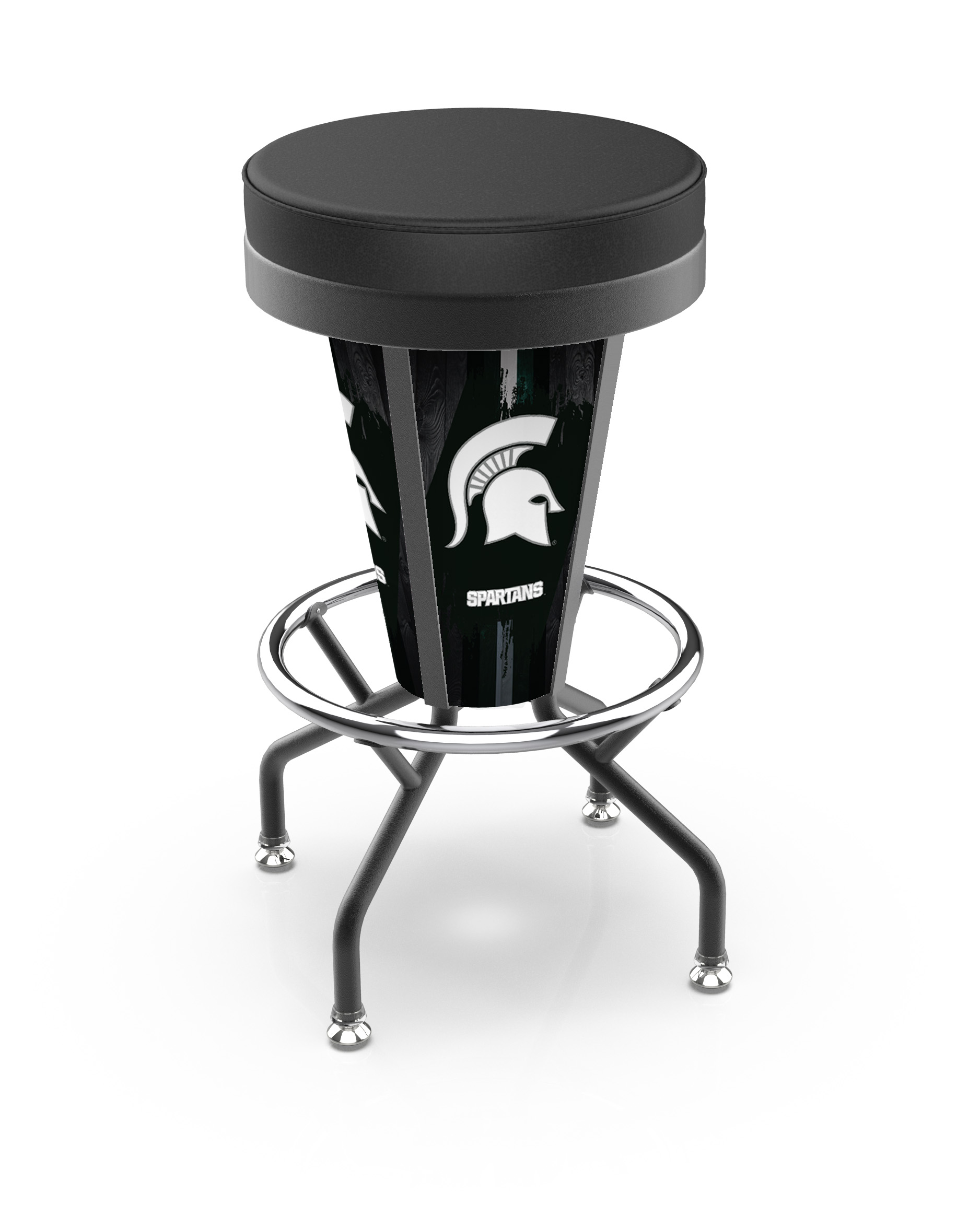L500030MichStBlkVinyl Michigan State Lighted Bar Stool