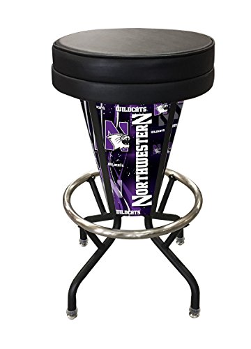 L500030NthwstBlkVinyl Northwestern Lighted Bar Stool