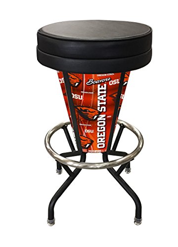 L500030OregStBlkVinyl Oregon State Lighted Bar Stool