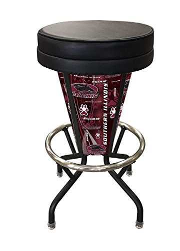 L500030SouIllBlkVinyl Southern Illinois Lighted Bar Stool