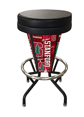 L500030StnfrdBlkVinyl Stanford Lighted Bar Stool