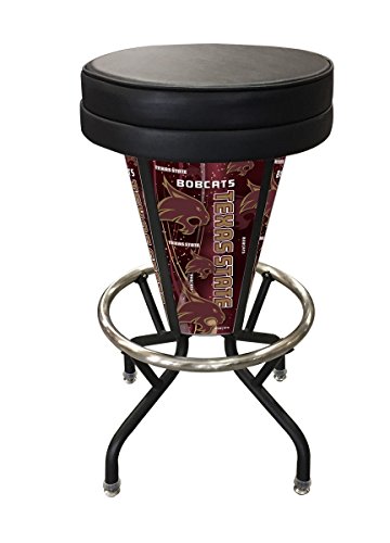 L500030TexsStBlkVinyl Texas State Lighted Bar Stool