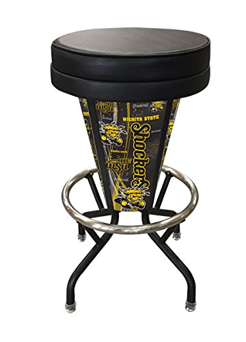 Picture of Holland Bar Stool L500030WichStBlkVinyl Wichita State Lighted Bar Stool