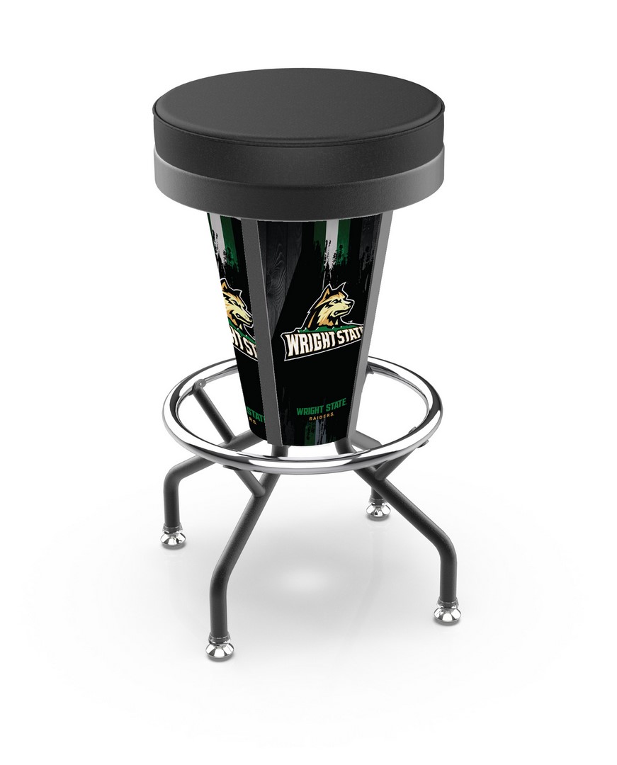 L500030WrtStUBlkVinyl Wright State Lighted Bar Stool
