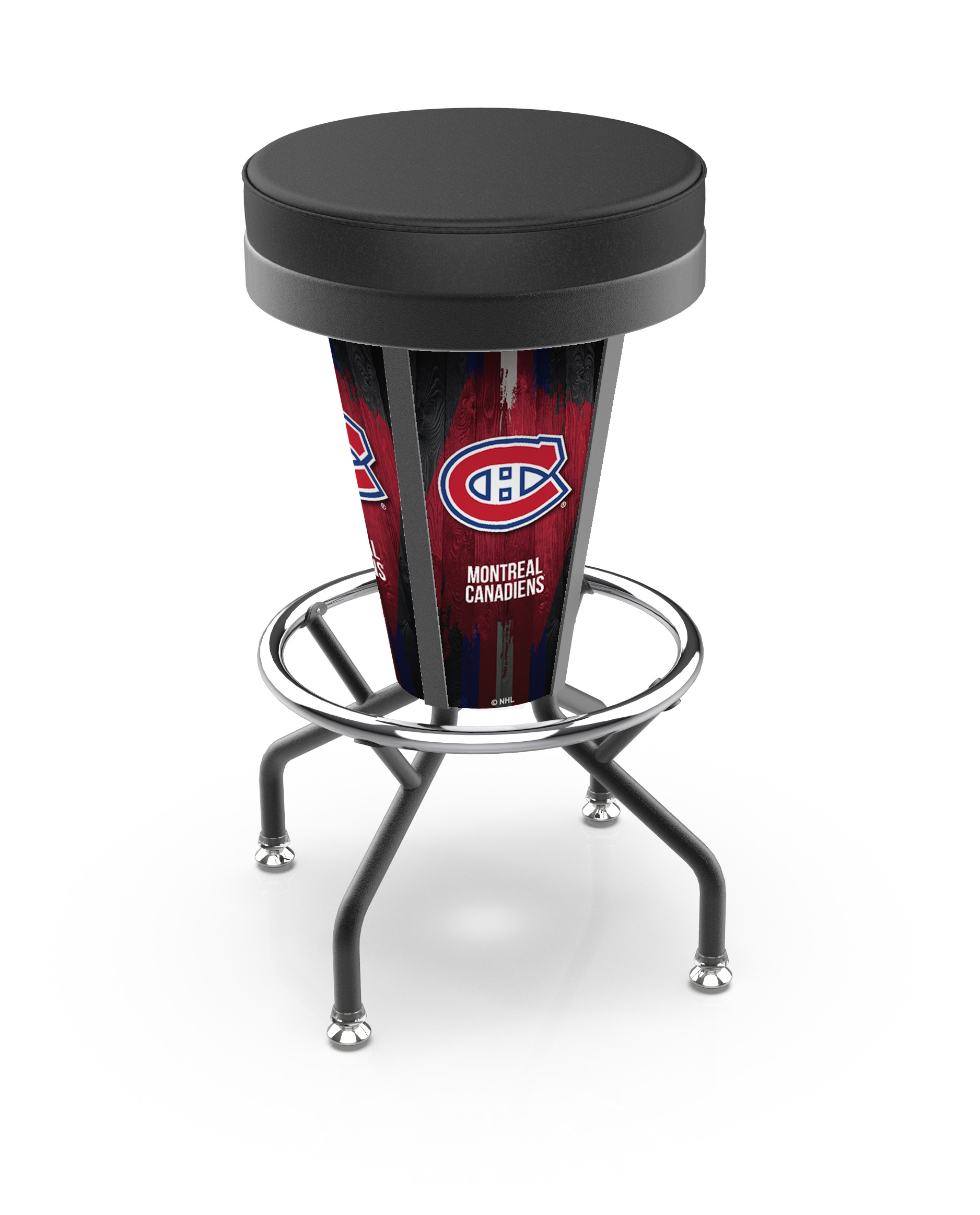 L500030MonCanBlkVinyl Montreal Canadiens Lighted Bar Stool