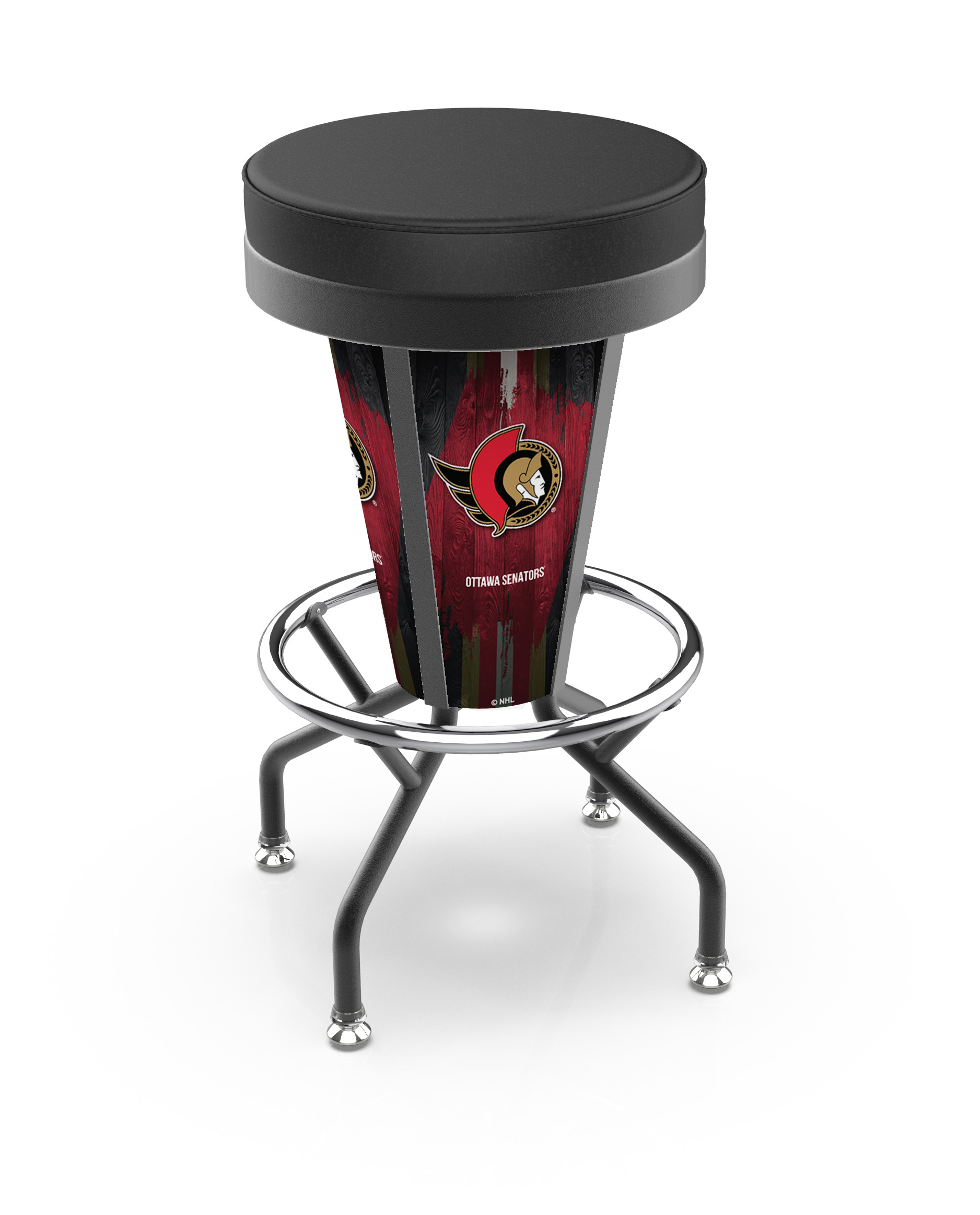 L500030OttSenBlkVinyl Ottawa Senators Lighted Bar Stool