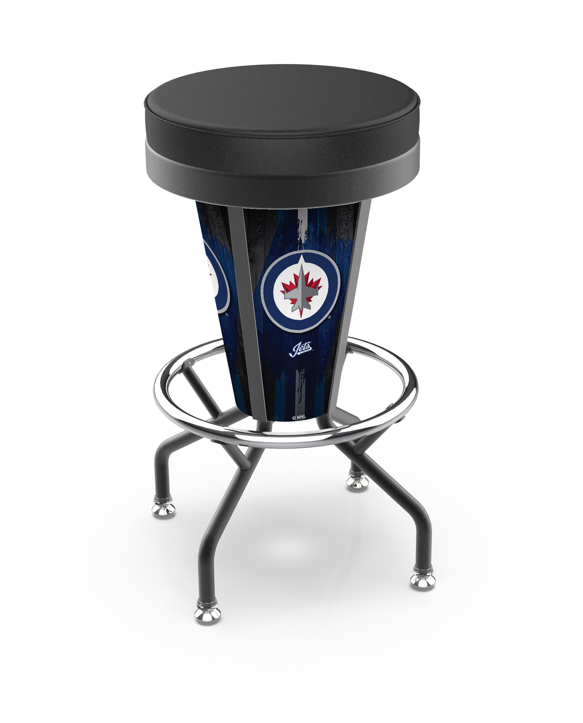 L500030WinJetBlkVinyl Winnipeg Jets Lighted Bar Stool