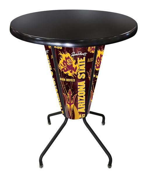 L218B42ArizStOD36RBlk Lighted Arizona State Pub Table with Pitchfork Logo