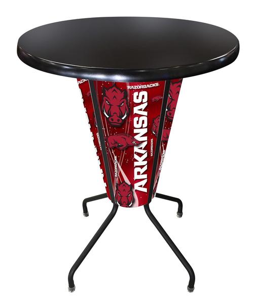 L218B42ArknUnOD36RBlk Lighted Arkansas Pub Table
