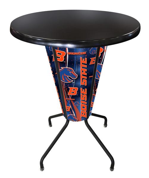 L218B42BoiseSOD36RBlk Lighted Boise State Pub Table